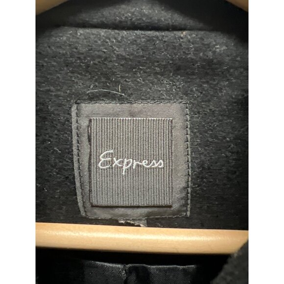 Express Y2K Cropped 3/4 Sleeve Wool Swing Jacket - Picture 4 of 7